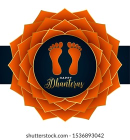happy dhanteras lord lakshmi foot prints beautiful background