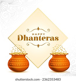 feliz fondo del evento religioso dhanteras celebrar akshaya tritiya con vectores de maceta