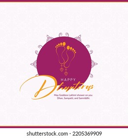 Happy Dhanteras Traditional Festival Banner Design Template.