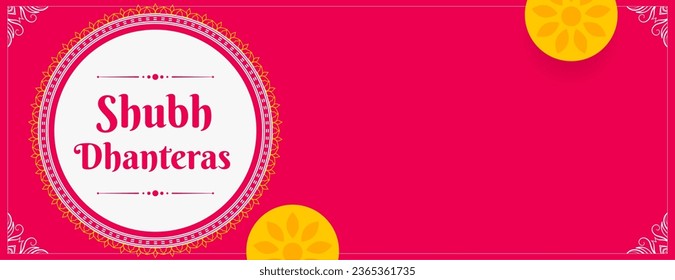 happy dhanteras wishes banner design pray for wealth and prosperity vector