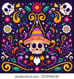 Happy Dia De Muertos Background