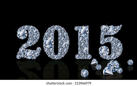 Happy diamond new year 2015. vector illustration
