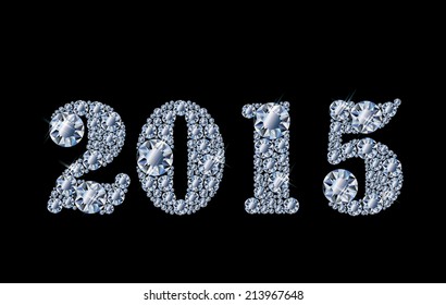 Happy diamond new year 2015 greeting card. vector illustration 