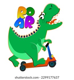 HAPPY DINO. VECTOR ILLUSTRATION.