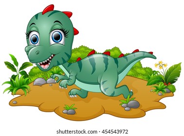 Happy dinosaur cartoon
