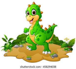 Happy dinosaur cartoon