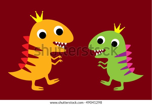 Happy Dinosaur Couple Stock Vector Royalty Free 49041298 Shutterstock 5227