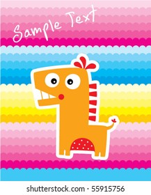 happy dinosaur greeting card