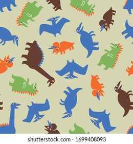 Happy dinosaur illustration material pattern
