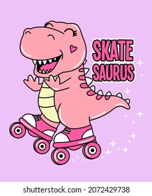 HAPPY DINOSAUR ON SKATES AND FLASHES