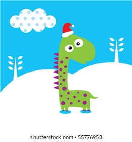 happy dinosaur winter