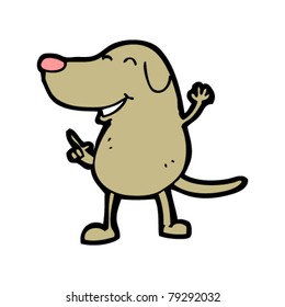 happy disco dancing dog cartoon