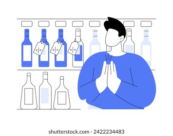 Happy with discount isolated cartoon vector illustrations. Young man buying drinks at a discount in a supermarket, grocery store sale, people lifestyle, shopping process vector cartoon.