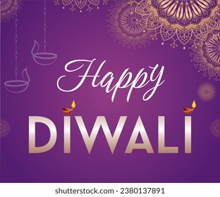 Happy Diwali 2023 With Oil Lamp Vetor