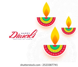 feliz diwali 2024 celebração fundo com diya ou lâmpada vetor