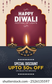 Publicidad de Diwali feliz, Anuncio, cartel, Plantilla de Vector de diseño, concepto de volante creativo, elemento de Diseño gráfico