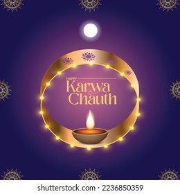 Happy Diwali Background with Dia Light and Elegant Background