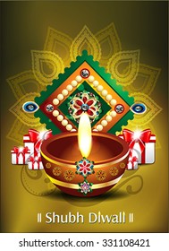 happy diwali background with gifts Vector illustration 