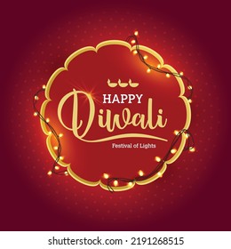 Happy diwali background with illuminated oil lamps on decorative sparks and bokeh background. Indian festival celebration greeting card design