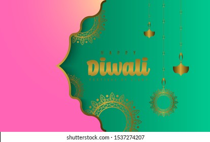 Happy diwali background illustration vector