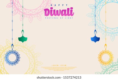 Happy diwali background illustration vector
