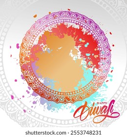 happy diwali background and splatter color paint