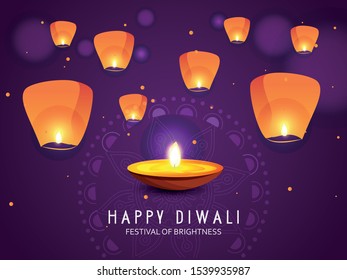 Happy Diwali background Vector illustration .