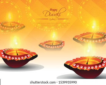 Happy Diwali background Vector illustration .