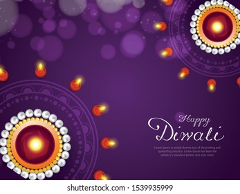 Happy Diwali background Vector illustration .