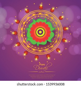 Happy Diwali background Vector illustration .