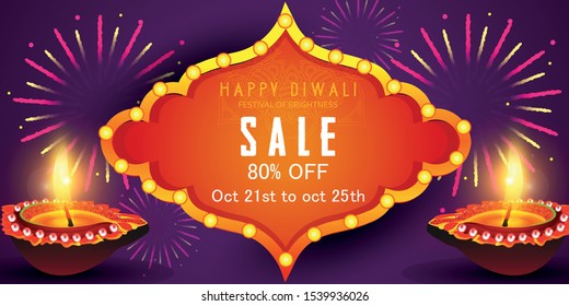 Happy Diwali background Vector illustration .