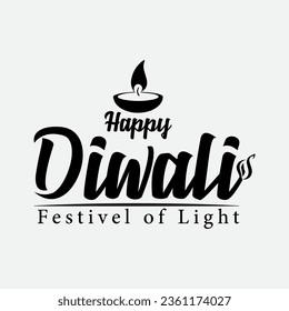 Happy Diwali banner design with illuminated oil lamps.