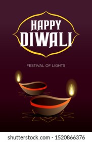 happy diwali banner or poster vector design. eps10
