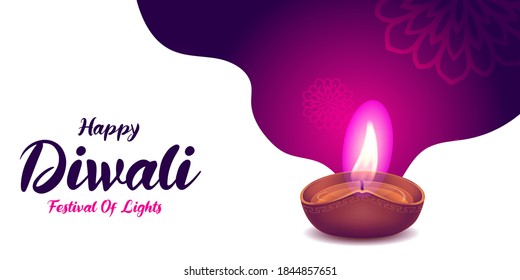 Happy diwali beautiful decorative banner design