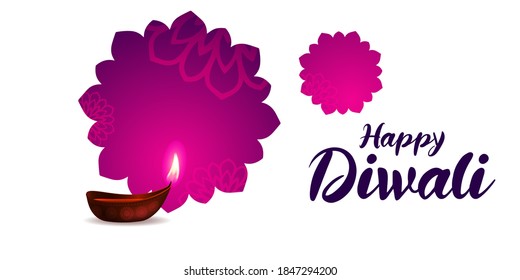 Happy diwali beautiful decorative banner design