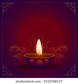 happy diwali beautiful festival card with text space