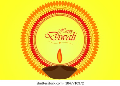 Happy Diwali beautiful vector background for greeting cards or flyers