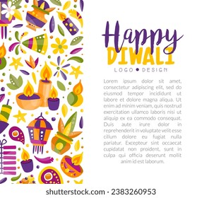 Happy Diwali Bright Purple Web Banner Design Vector Template