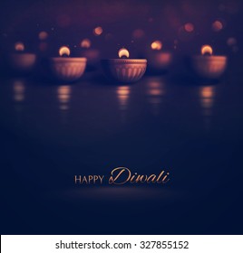 Happy Diwali, burning diya, eps 10