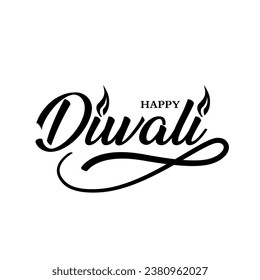 Happy Diwali calligraphy art vector on white color.