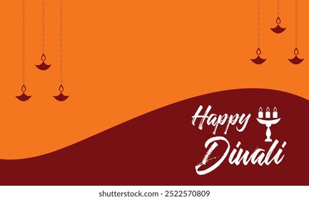 Happy Diwali card , banner with gradient background . Vector illustration. EPS 10