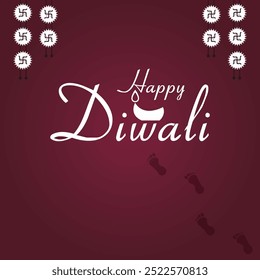 Happy Diwali card , banner with gradient background . Vector illustration. EPS 10
