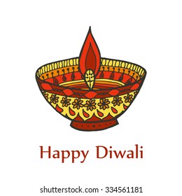 Happy diwali card in vector