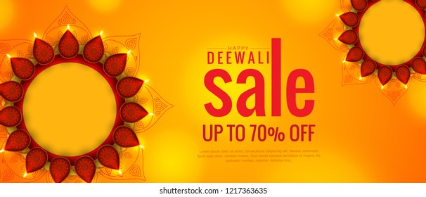 Happy Diwali Card. Vector illustration.