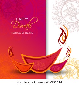 Happy Diwali Card. Vector Illustration.