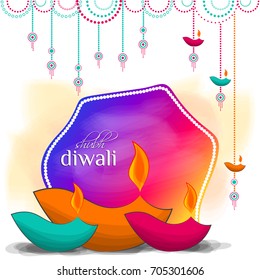 Happy Diwali Card. Vector illustration.