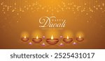 Happy Diwali Celebration Background. Diwali Festival Of Lights Banner with Diya Vector Illustration. Happy Diwali Social Media Post Template.