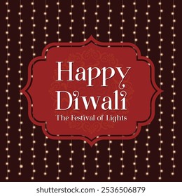 Happy Diwali celebration background. Diwali festival of lights decorated badge or banner of indian festival celebration.