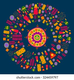 Happy Diwali celebration background in vector