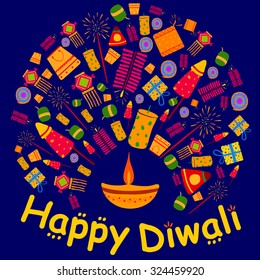 Happy Diwali celebration background in vector